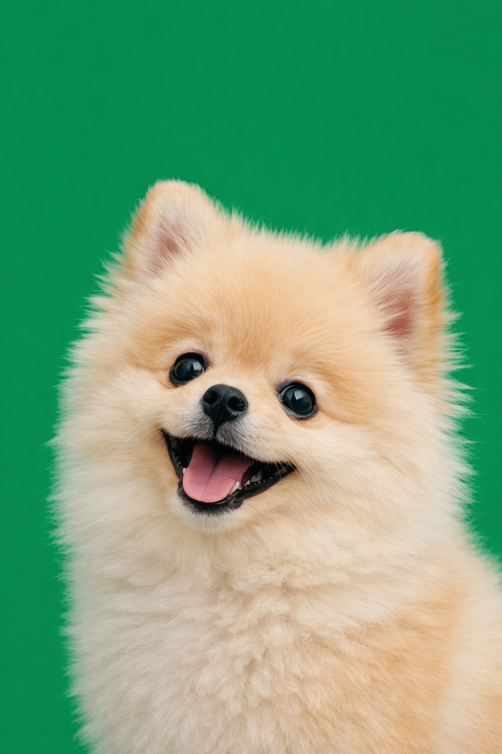 Perro Pomerania feliz en primer plano